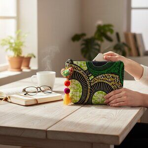 Ankara clutch/ make up bag NEW